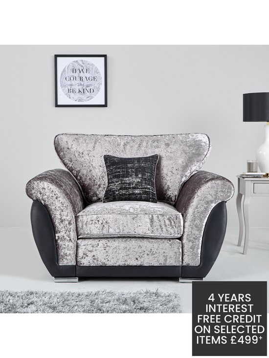 stillFront image of alexa-fabric-and-faux-leather-armchair