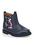  image of start-rite-girlsnbspchelsea-navynbspleather-floralnbsppull-on-zip-up-boots-blue