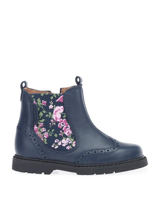 back image of start-rite-girlsnbspchelsea-navynbspleather-floralnbsppull-on-zip-up-boots-blue