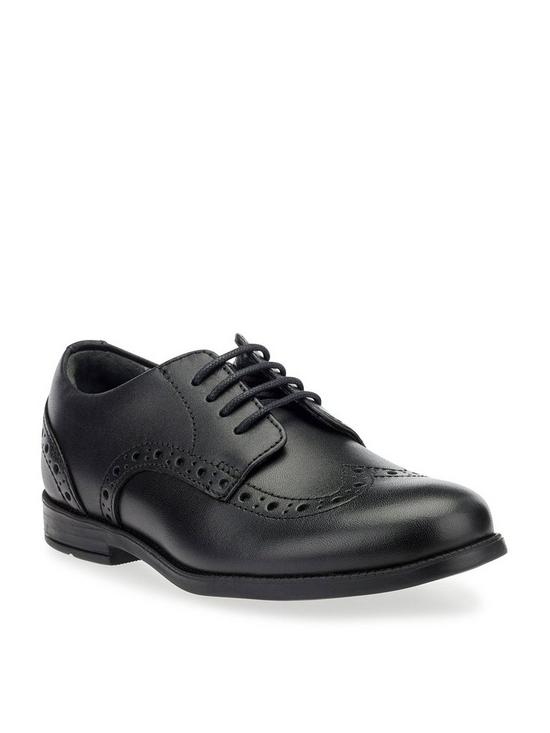 front image of start-rite-brogue-prinbspleather-girls-smart-lace-up-school-shoes-black