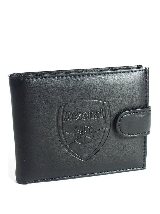 front image of official-football-leather-wallet-with-embossed-crest-liverpool-chelsea-manchester-city-tottenham