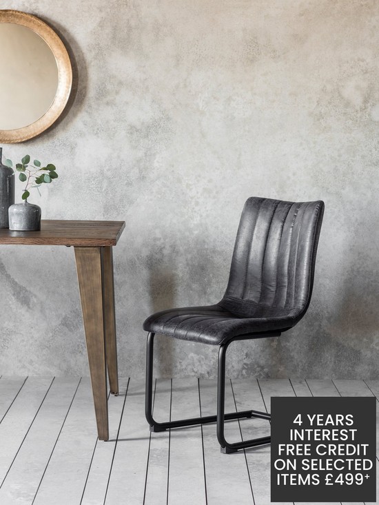 stillFront image of hometown-interiors-pair-of-araratnbspfaux-leather-dining-chairs-grey