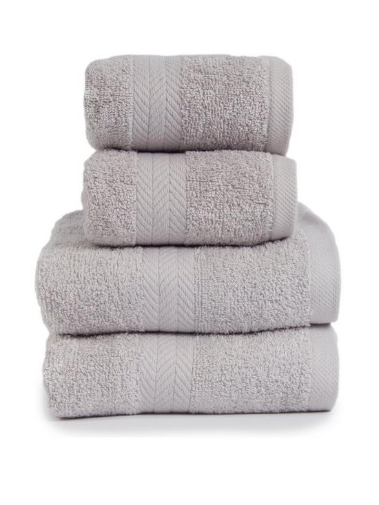 front image of everyday-4-piece-100-cotton-450-gsm-quick-dry-towel-bale-light-grey