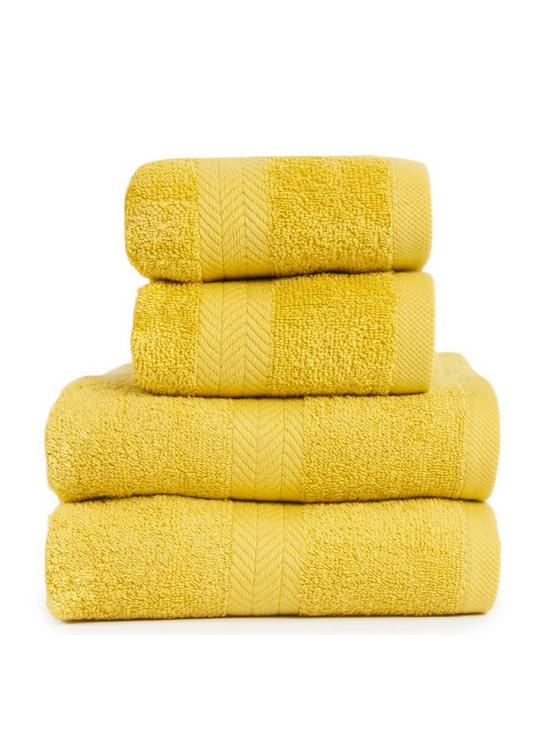 front image of everyday-4-piece-100-cotton-450-gsm-quick-dry-towel-bale-ndash-saffron
