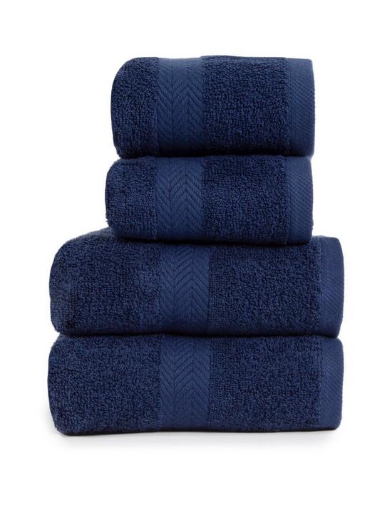 front image of everyday-4-piece-100-cotton-450-gsm-quick-dry-towel-bale-ndash-navy