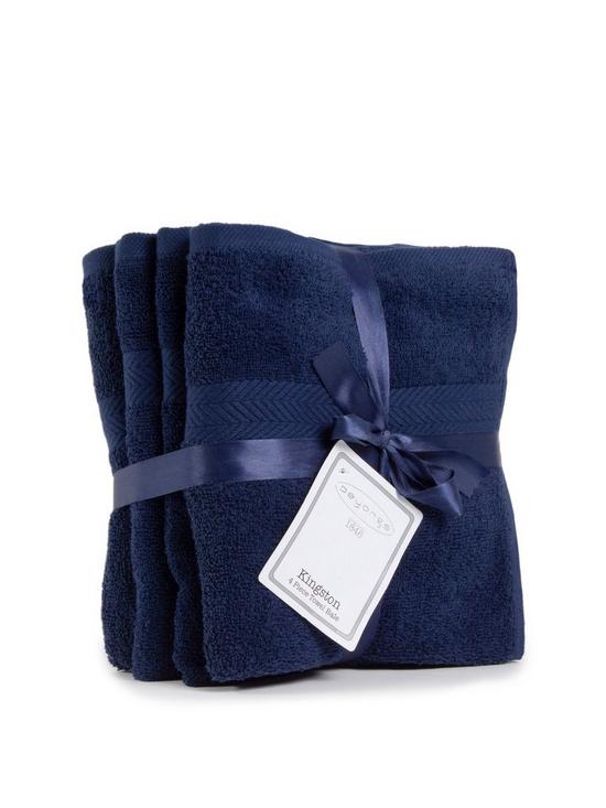stillFront image of everyday-4-piece-100-cotton-450-gsm-quick-dry-towel-bale-ndash-navy