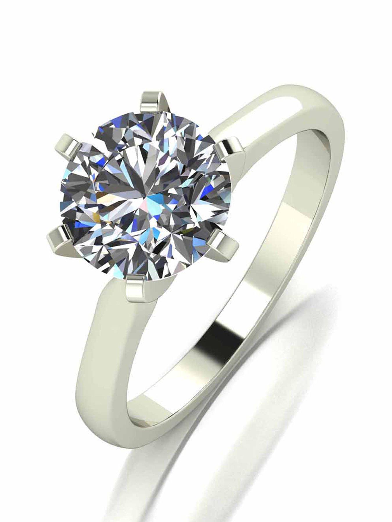 undefined 18 Carat White Gold 2 Carat Moissanite Ring