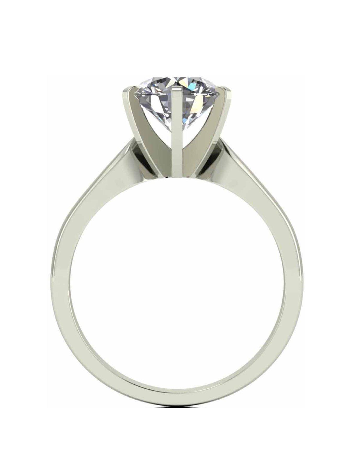  image of moissanite-18-carat-white-gold-2-carat-moissanite-ring