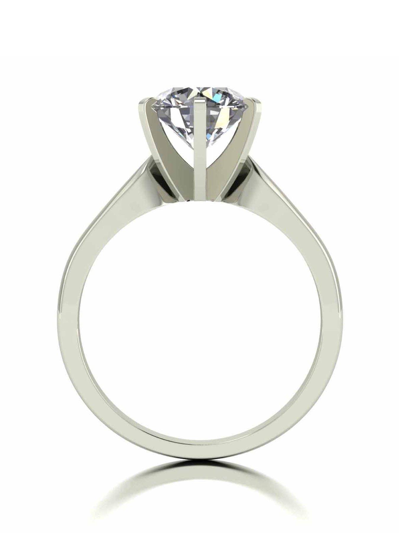 Image 2 of 5 of Moissanite 18 Carat White Gold 2 Carat Moissanite Ring