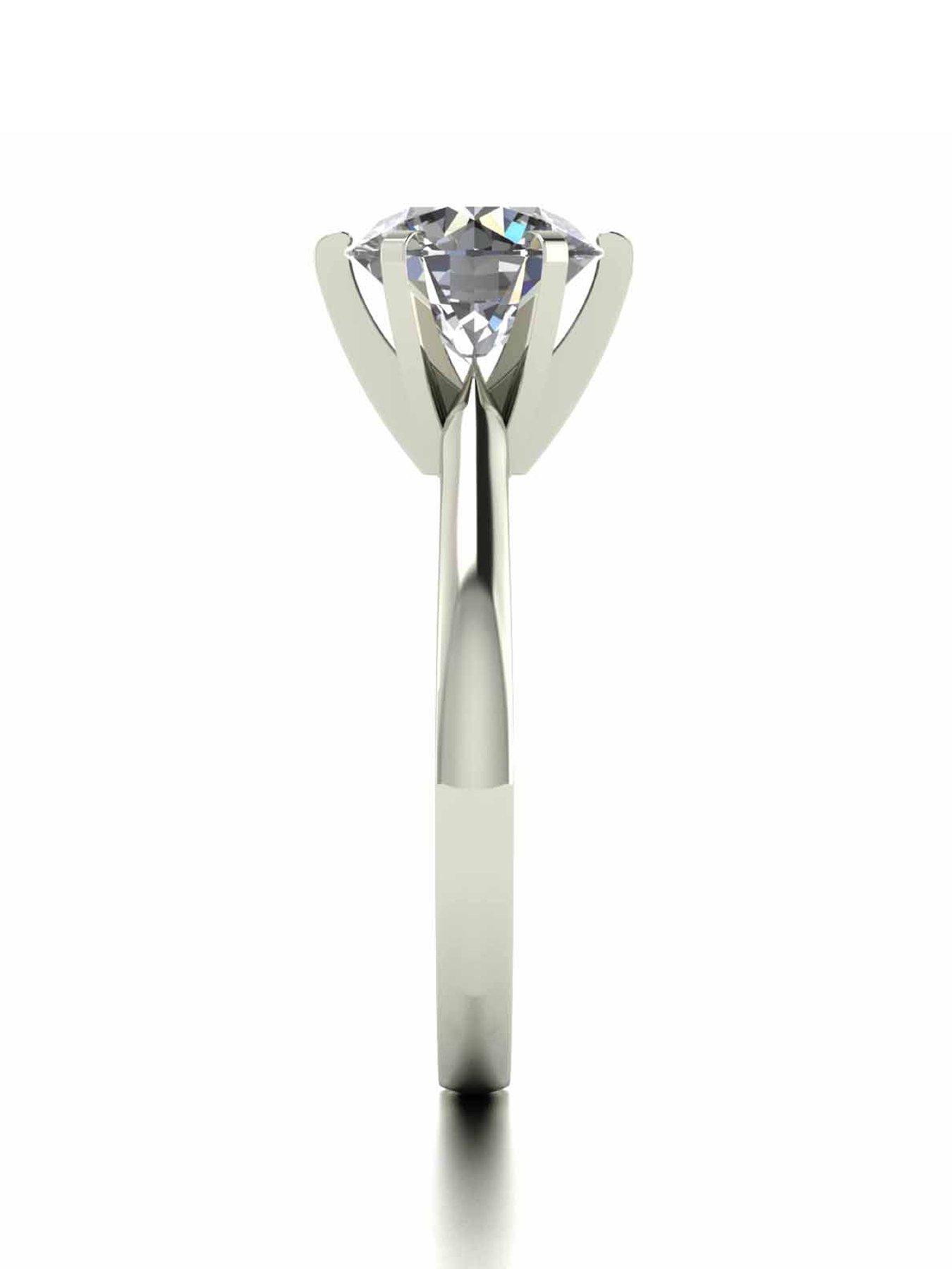 Image 3 of 5 of Moissanite 18 Carat White Gold 2 Carat Moissanite Ring