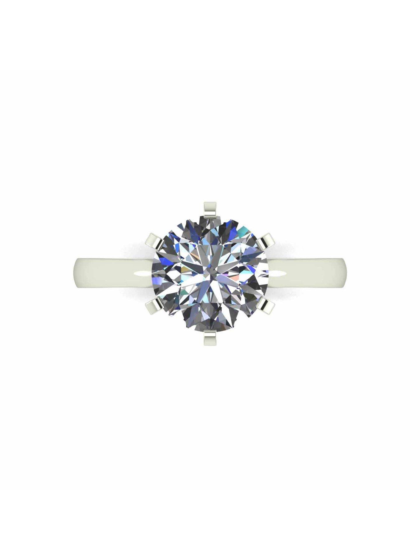 Image 4 of 5 of Moissanite 18 Carat White Gold 2 Carat Moissanite Ring