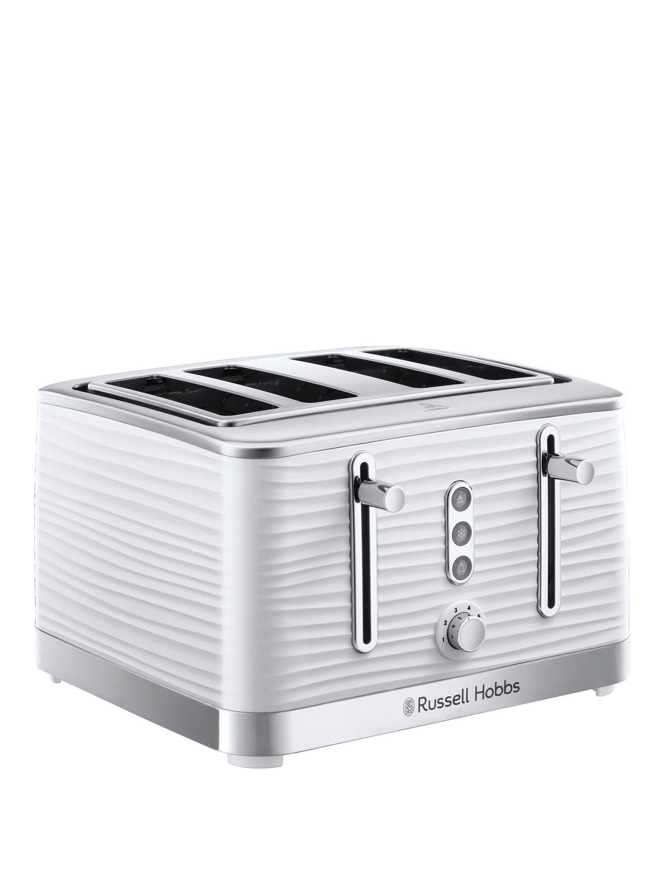 undefined Inspire 4 Slice White Textured Plastic Toaster - 24380