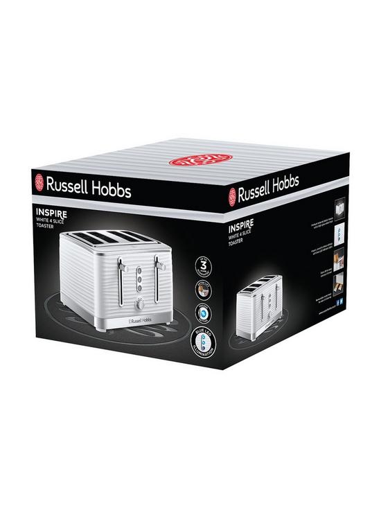 stillFront image of russell-hobbs-inspire-4-slice-white-textured-plastic-toaster-24380