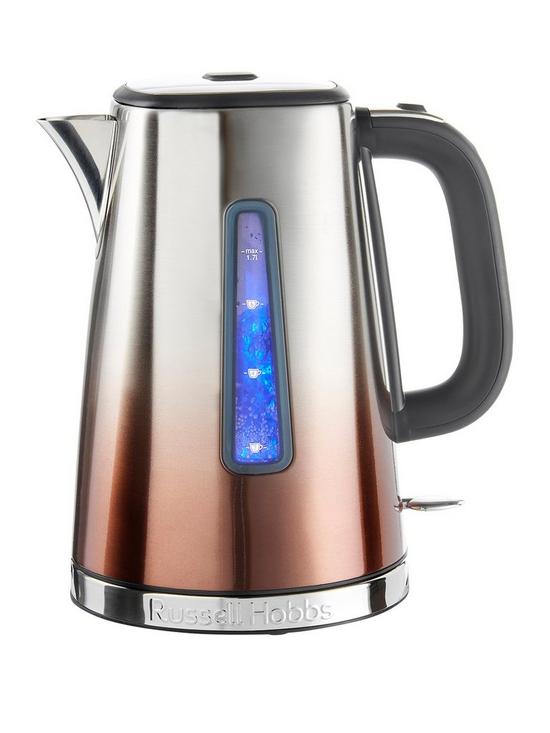 front image of russell-hobbs-eclipse-copper-sunset-stainless-steel-kettle-25113