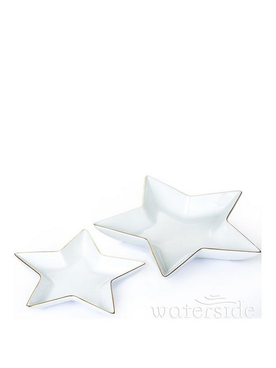 front image of waterside-set-of-2-gold-band-star-plates
