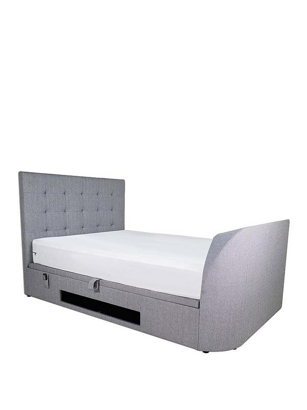 Windsor Fabric Tv Bed Frame With Side, Slim Super King Bed Frame Size