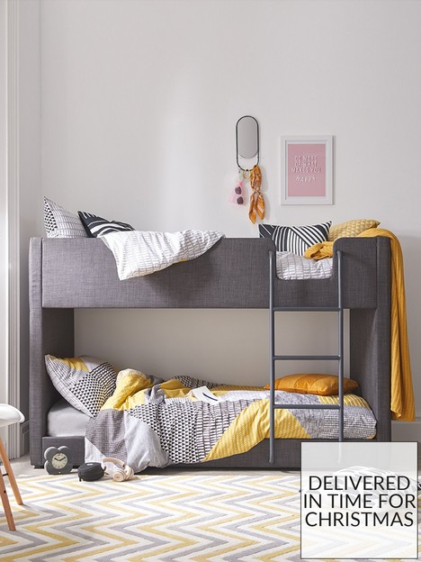 very-home-lubananbspfabric-bunk-bed-frame-with-mattress-options-buy-and-save-grey