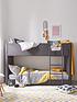  image of very-home-lubananbspfabric-bunk-bed-frame-with-mattress-options-buy-and-save-grey
