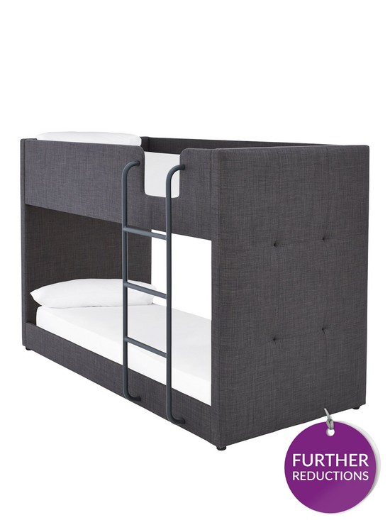 stillFront image of very-home-lubananbspfabric-bunk-bed-frame-with-mattress-options-buy-and-save-grey