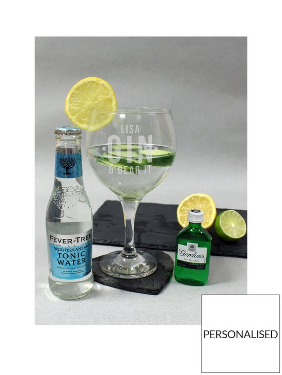 front image of the-personalised-memento-company-personalised-gin-amp-bear-it-glass-with-miniature-gin-amp-mixer