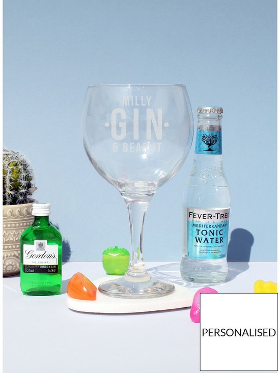 stillFront image of the-personalised-memento-company-personalised-gin-amp-bear-it-glass-with-miniature-gin-amp-mixer