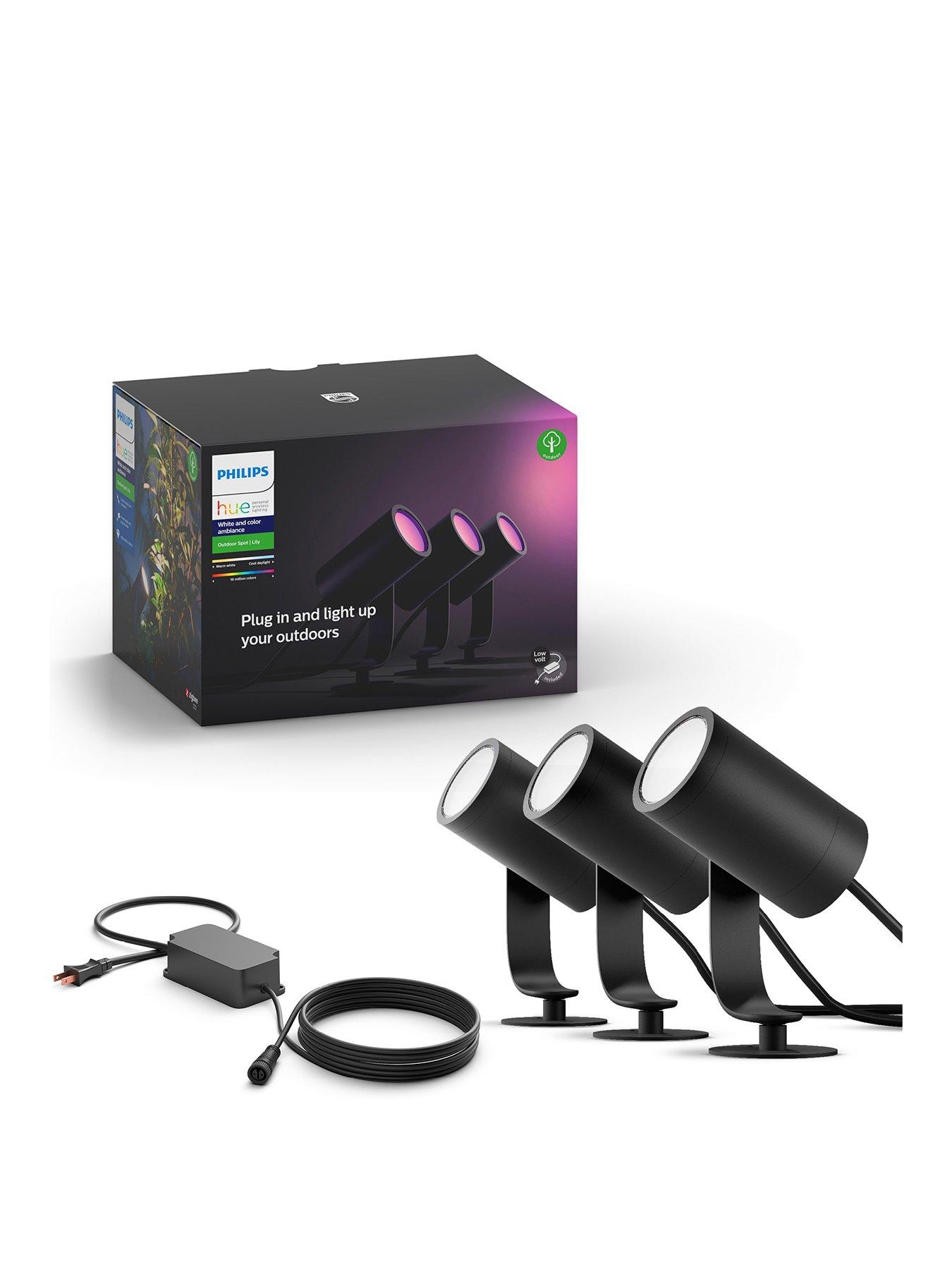 Image 1 of 7 of Philips Hue Hue Outdoor Lily Garden Spotlight Set&nbsp;3x 8W + Base Unit