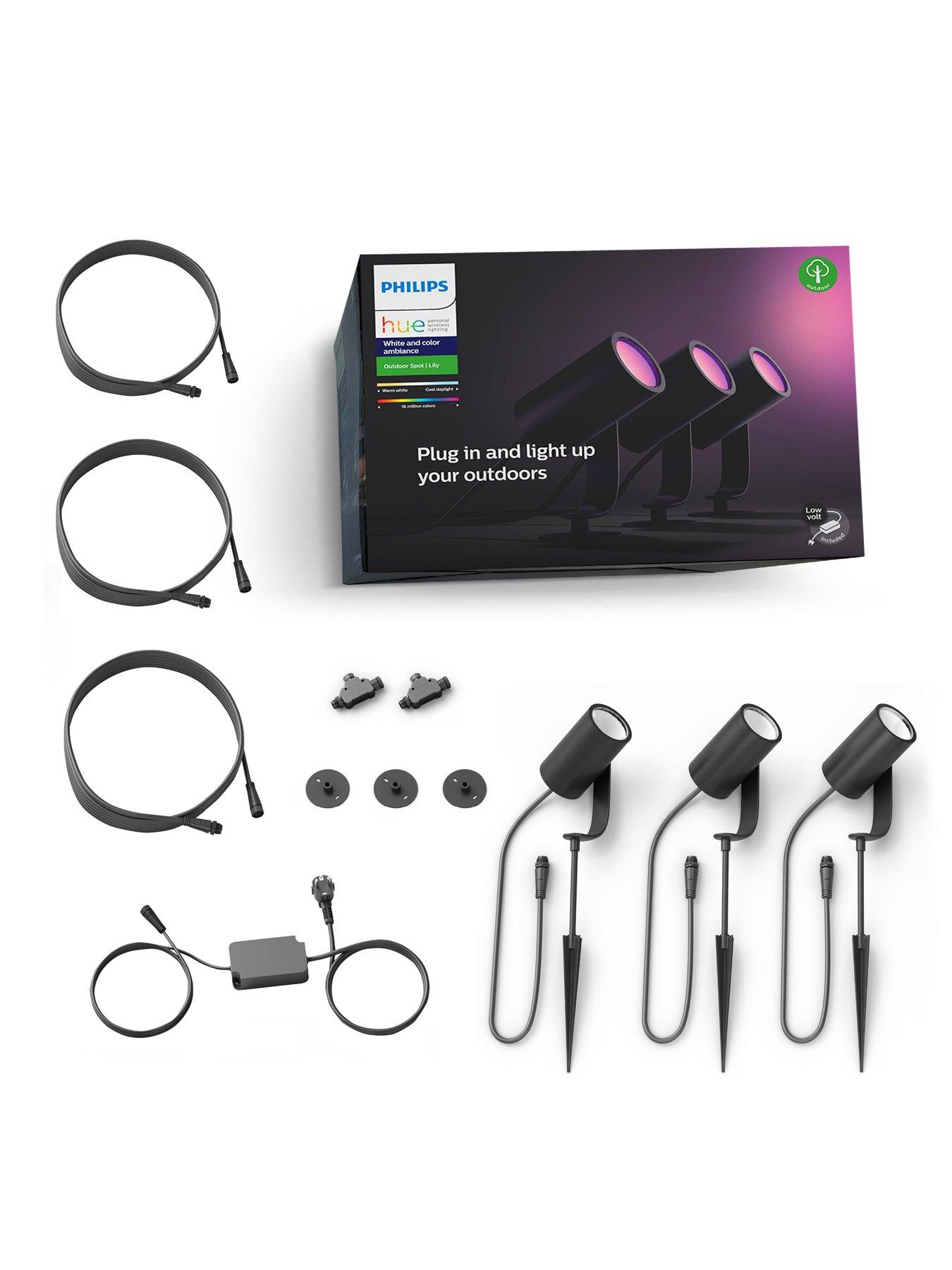 Image 3 of 7 of Philips Hue Hue Outdoor Lily Garden Spotlight Set&nbsp;3x 8W + Base Unit