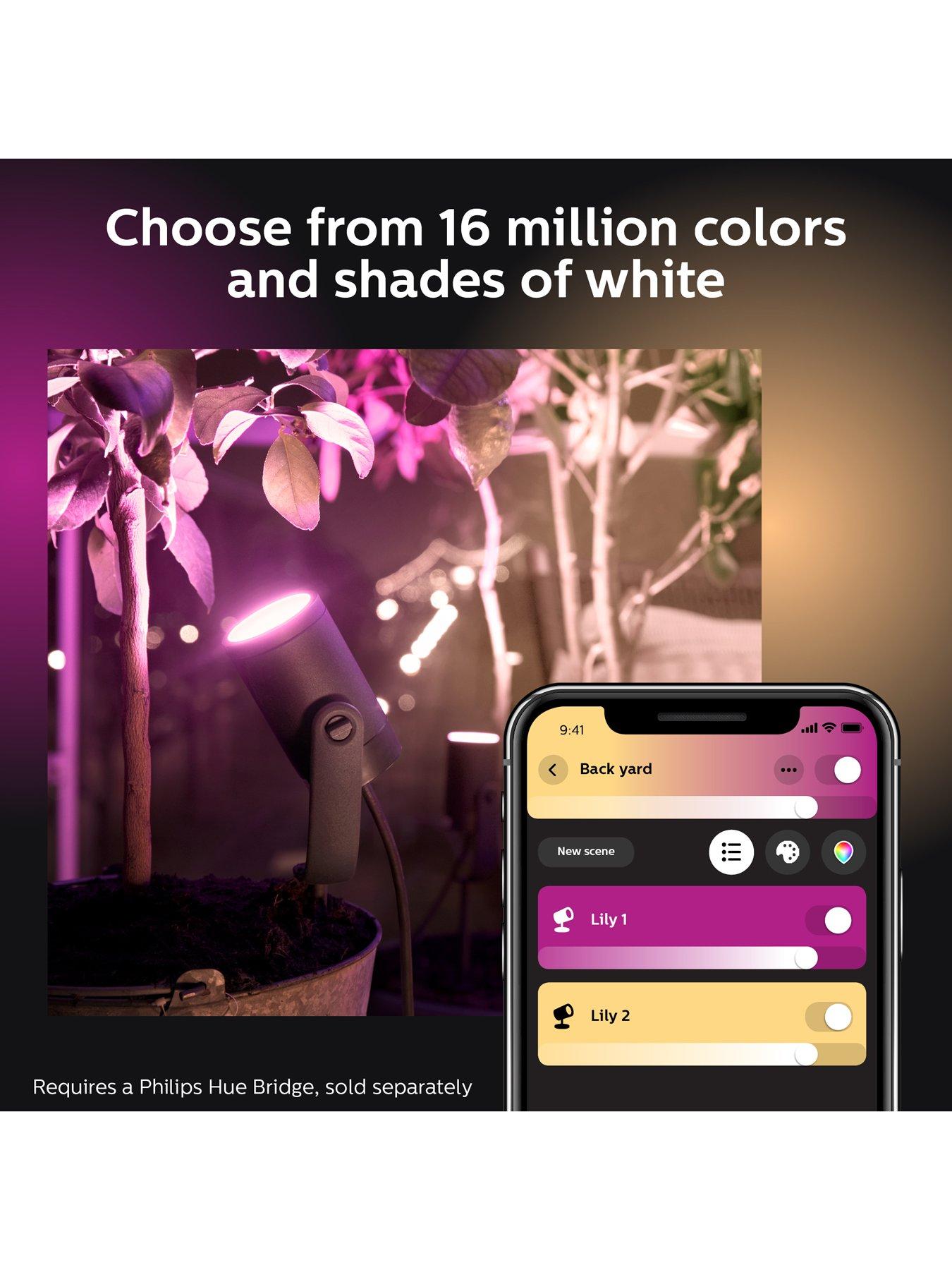 Image 4 of 7 of Philips Hue Hue Outdoor Lily Garden Spotlight Set&nbsp;3x 8W + Base Unit