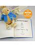  image of signature-gifts-personalised-peter-rabbit-guide-to-life-plush-toy-gift-set