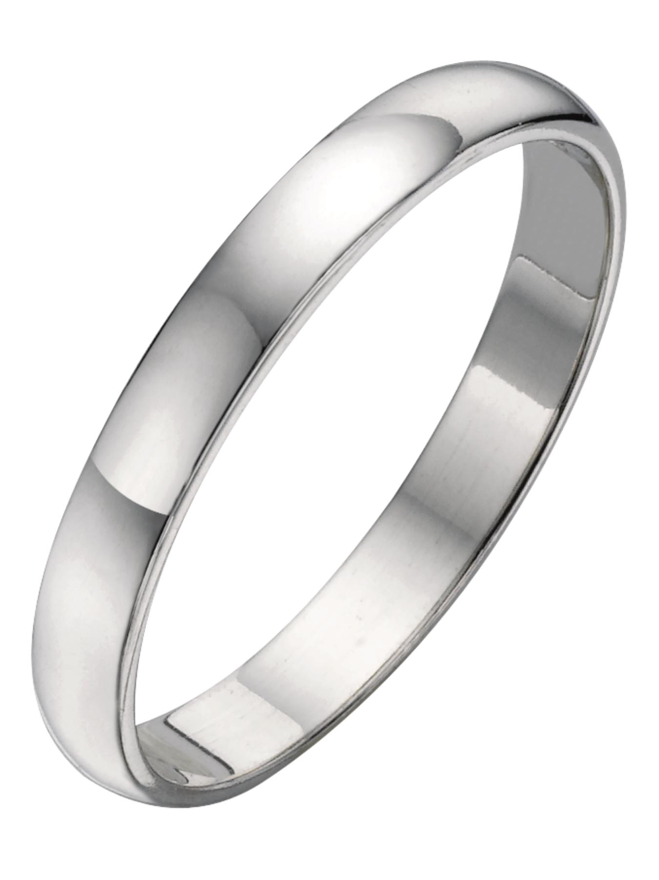 undefined Platinum D-Shaped Wedding Band - 3 mm