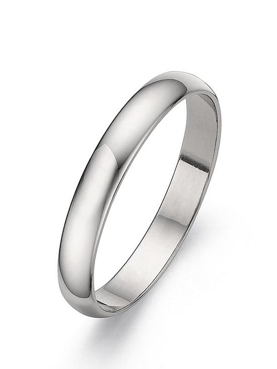front image of love-gold-platinum-d-shaped-wedding-band-3-mm