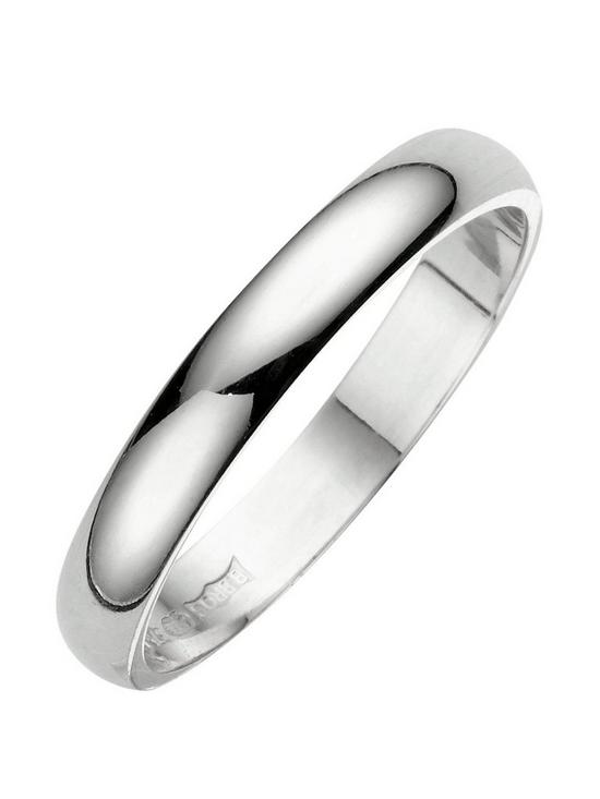 front image of love-gold-18-carat-white-gold-court-wedding-band-4mm