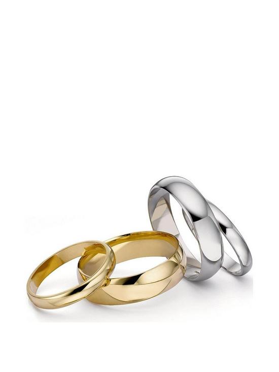 stillFront image of love-gold-18-carat-white-gold-court-wedding-band-4mm