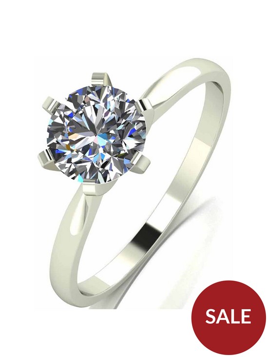 front image of moissanite-18-carat-white-gold-1-carat-solitaire-ring