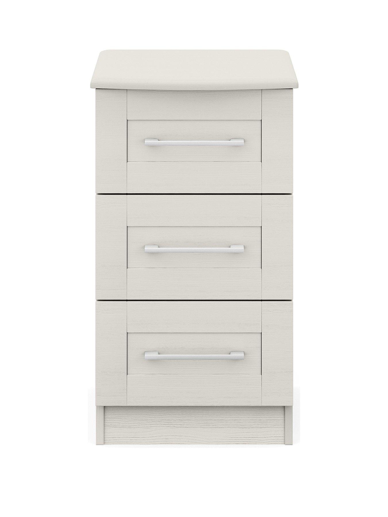 One Call Frodsham Ready Assembled 3 Drawer Bedside Chest