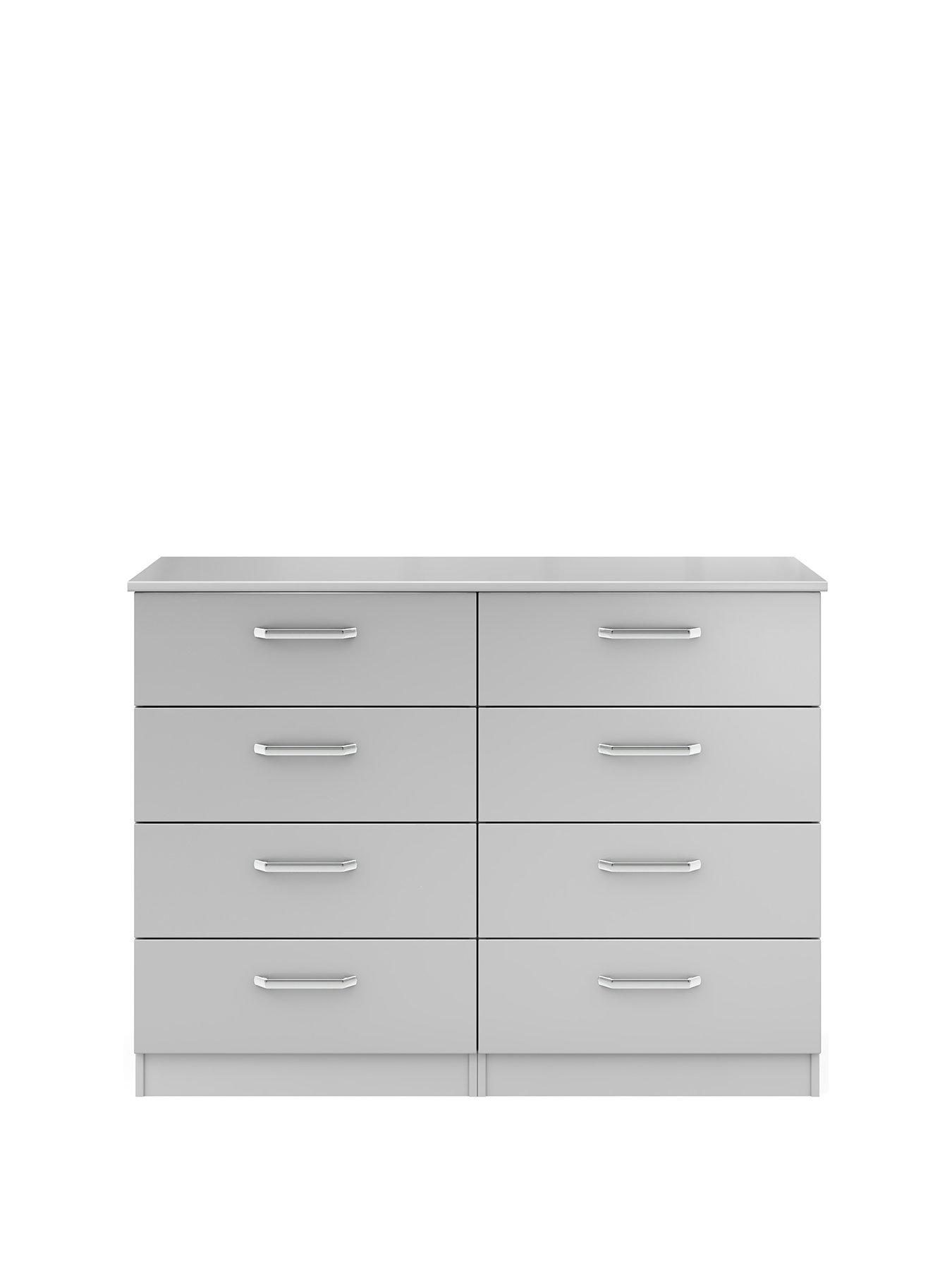 Sanford Ready Assembled High Gloss 4 4 Drawer Chest