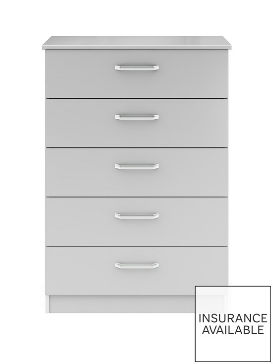 front image of one-call-sanford-ready-assembled-high-gloss-5-drawer-chest