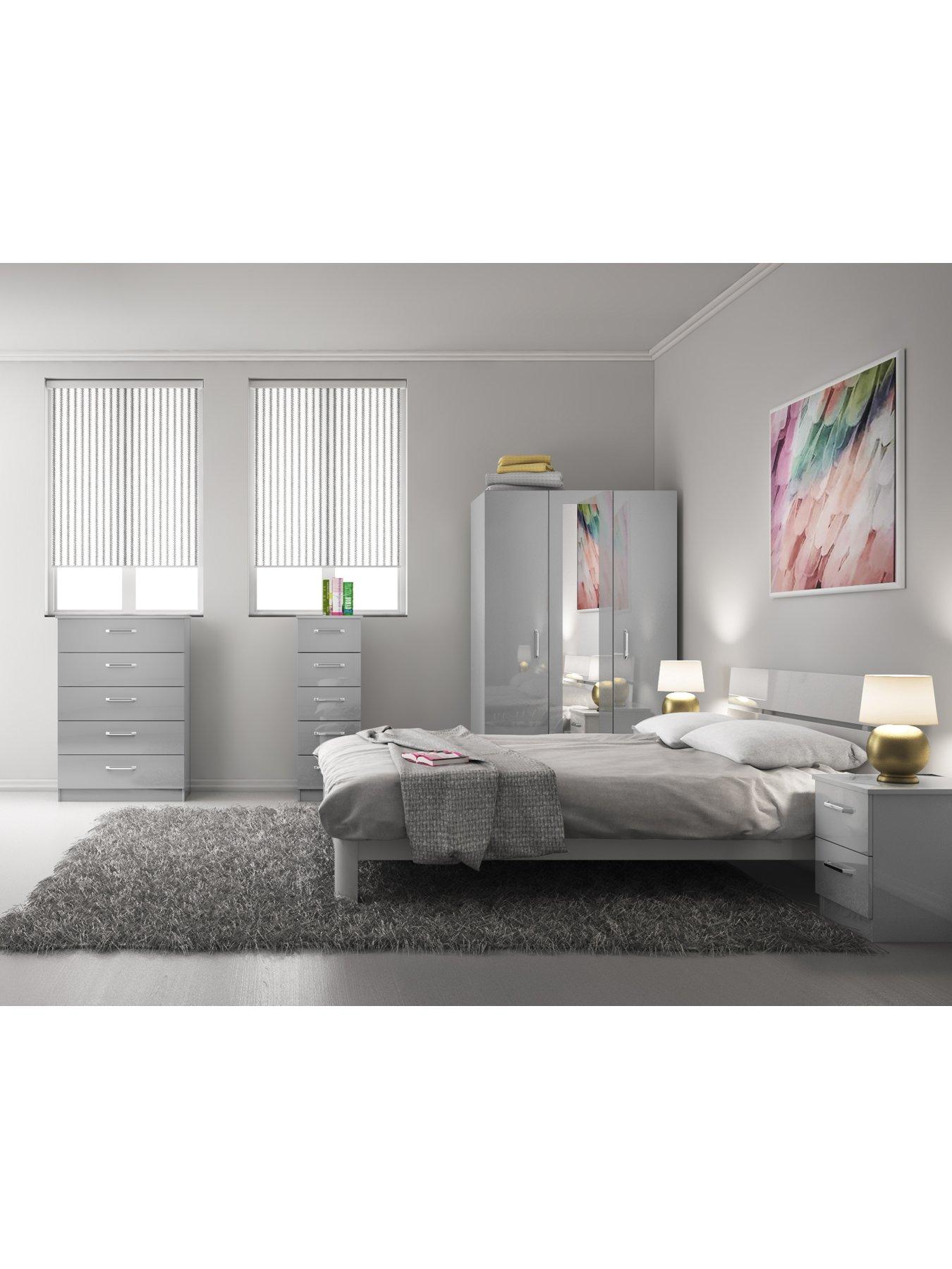 stillFront image of one-call-sanford-ready-assembled-high-gloss-narrow-5-drawer-chest