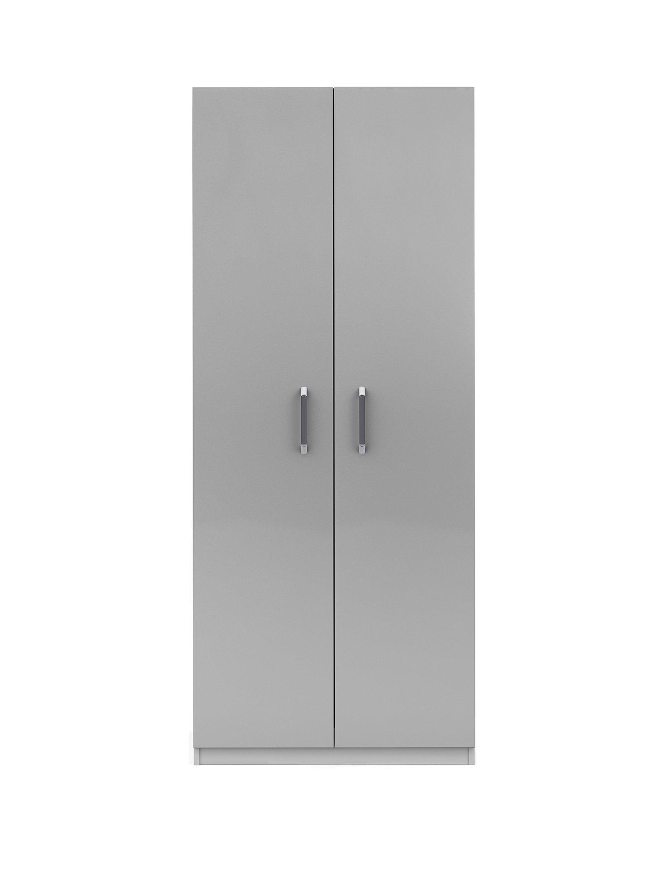 Sanford Ready Assembled 2 Door High Gloss Wardrobe Littlewoods Com