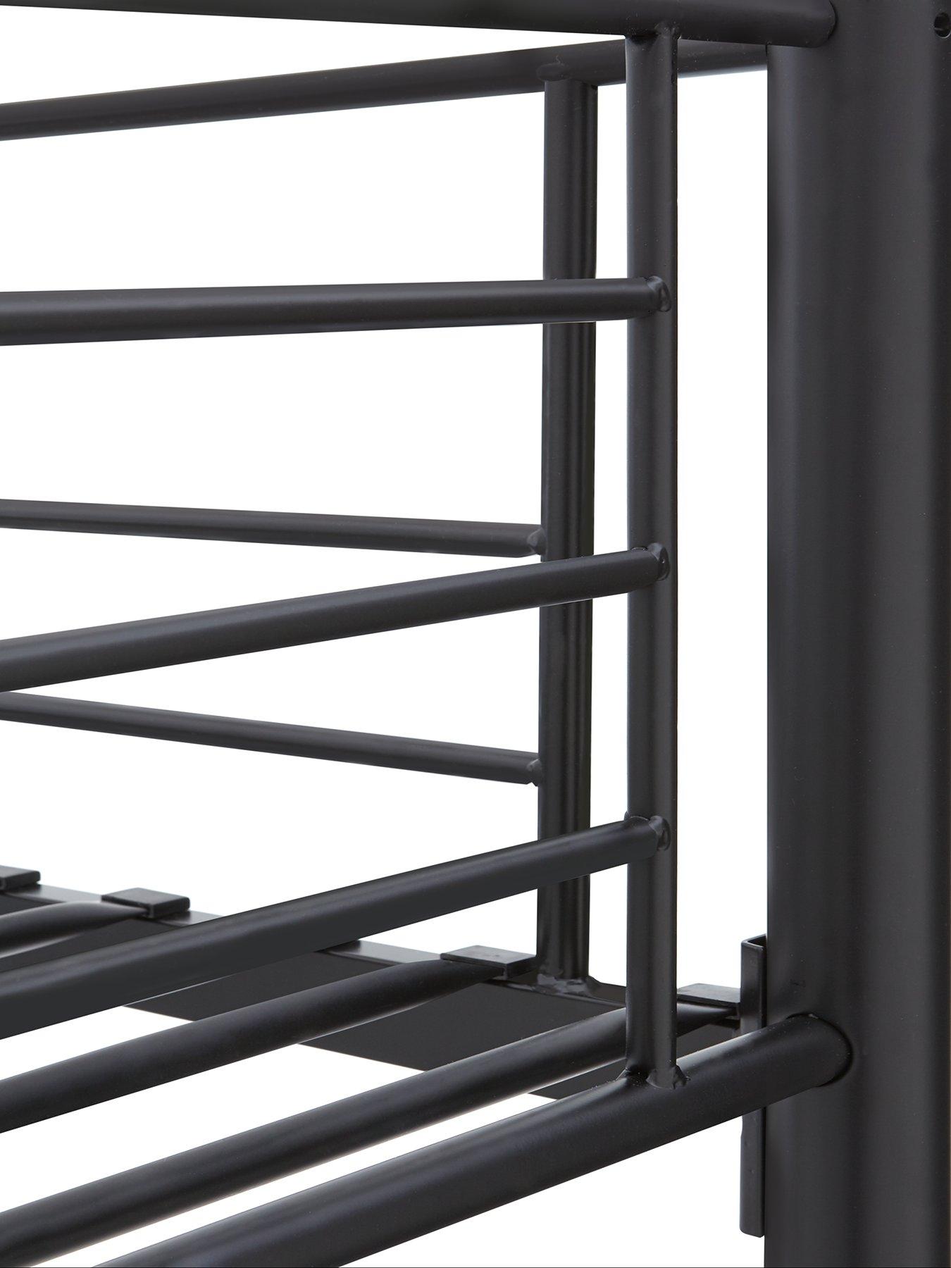 Image 4 of 4 of The Very Collection Domino Metal Trio Bunk Bed with Optional Mattresses - with Ladder and Top Bunk&nbsp;Guard Rail