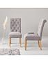 image of very-home-pair-of-fabric-scroll-back-dining-chairs-grey