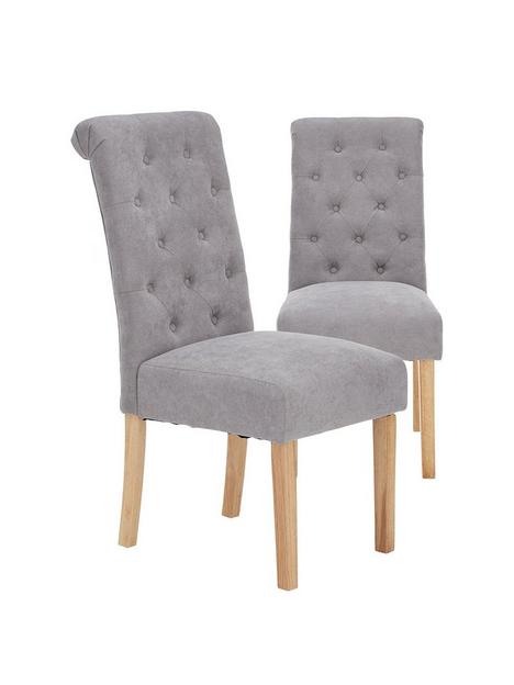 pair-of-fabric-scroll-back-dining-chairs-grey