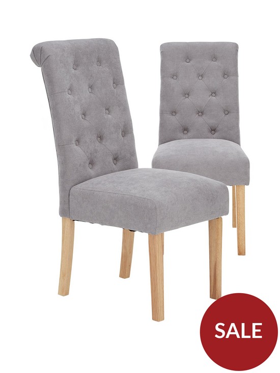 stillFront image of very-home-pair-of-fabric-scroll-back-dining-chairs-grey