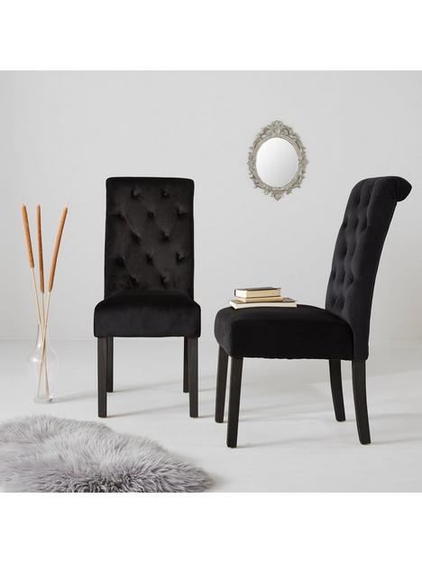 very-home-pair-of-velvet-scroll-back-dining-chairs-blacknbsp--fscreg-certified