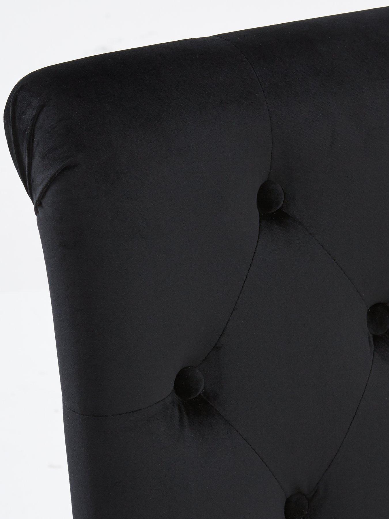 Image 4 of 7 of The Very Collection Pair Of Velvet Scroll Back Dining Chairs - Black&nbsp;- FSC&reg; Certified