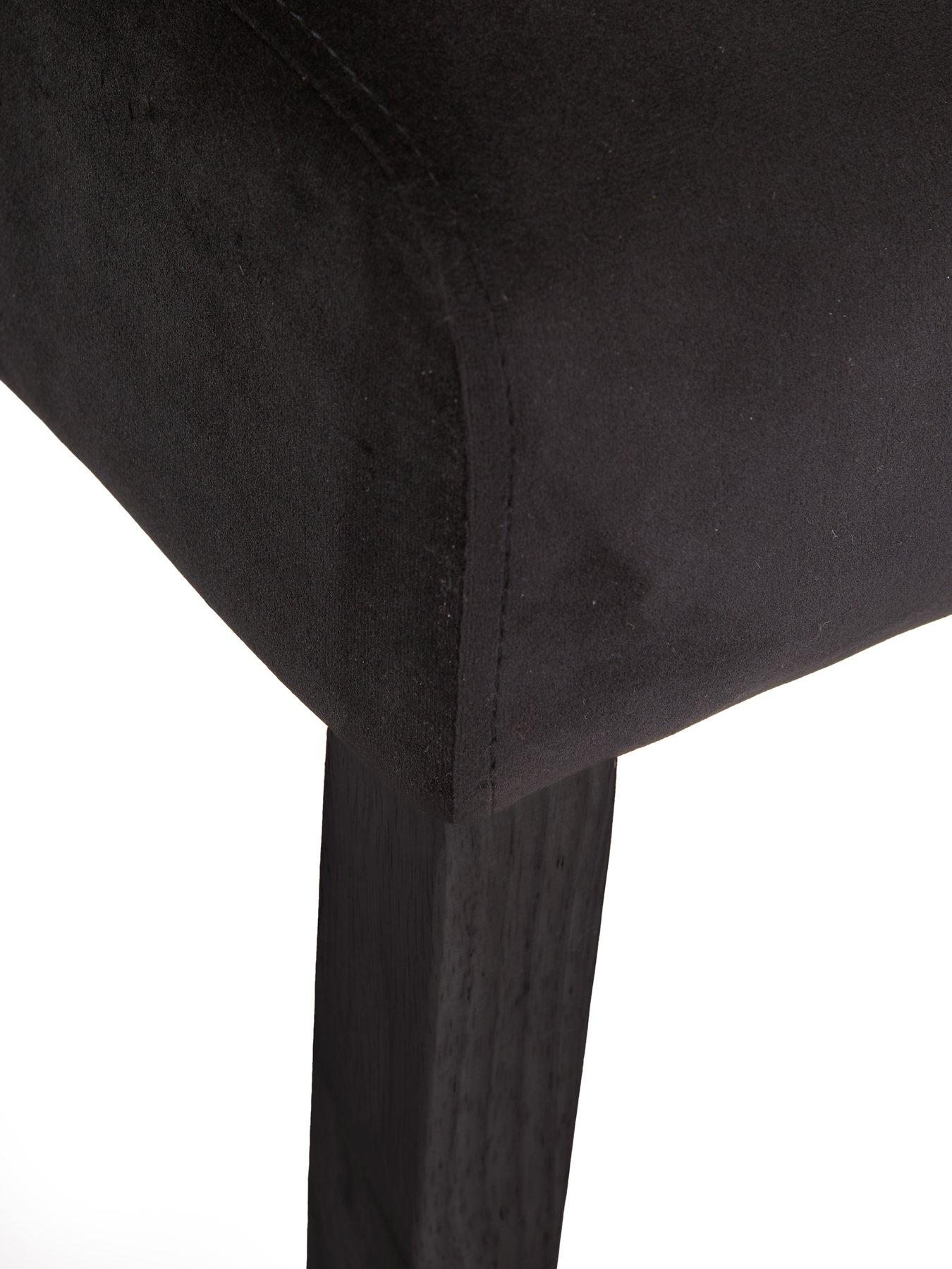Image 6 of 7 of The Very Collection Pair Of Velvet Scroll Back Dining Chairs - Black&nbsp;- FSC&reg; Certified