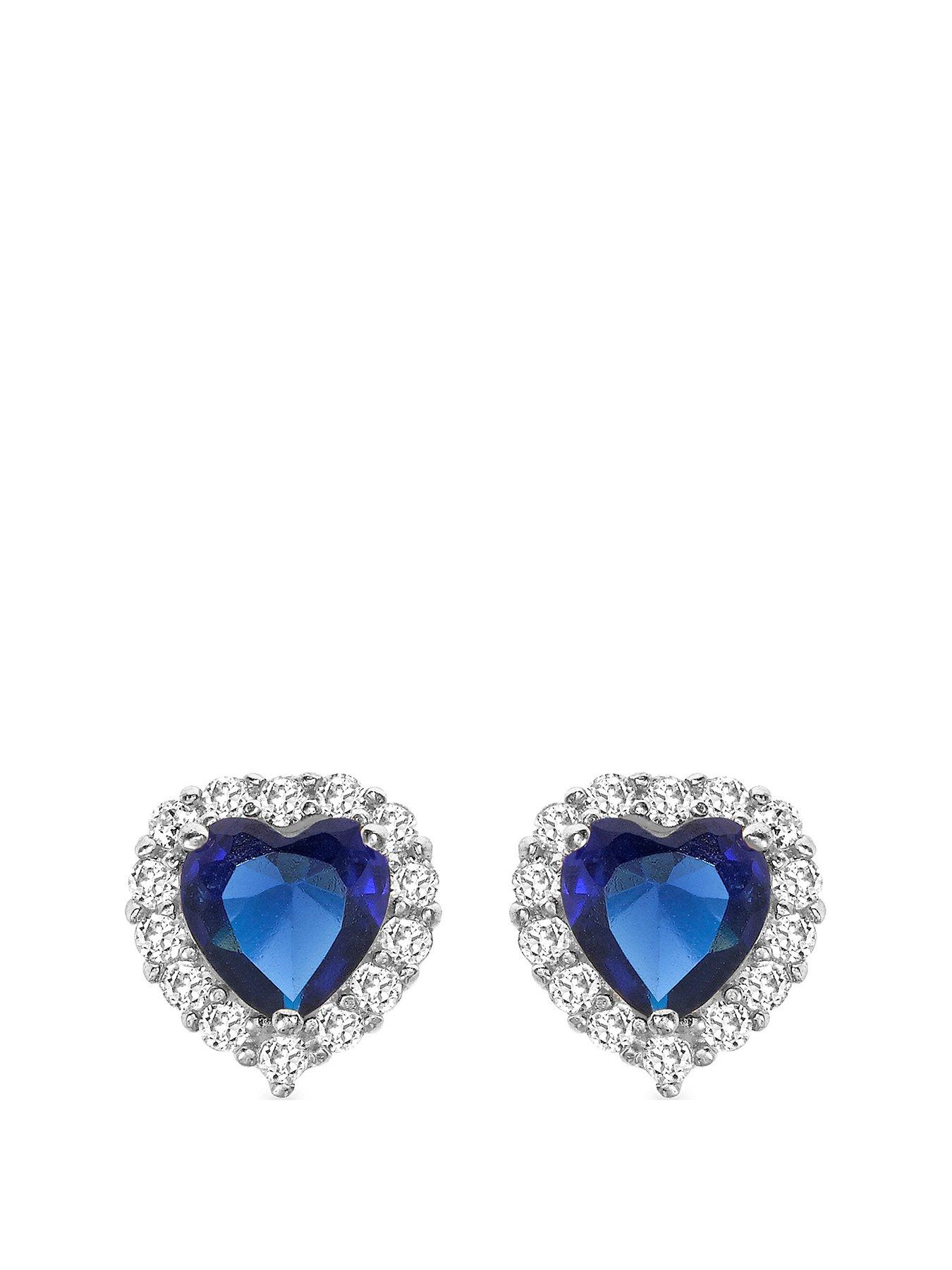 the-love-collection-9ct-white-gold-sapphire-amp-cubic-zirconia-halo-heart-stud-earrings