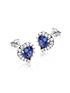  image of love-gem-9ct-white-gold-sapphire-amp-cubic-zirconia-halo-heart-stud-earrings