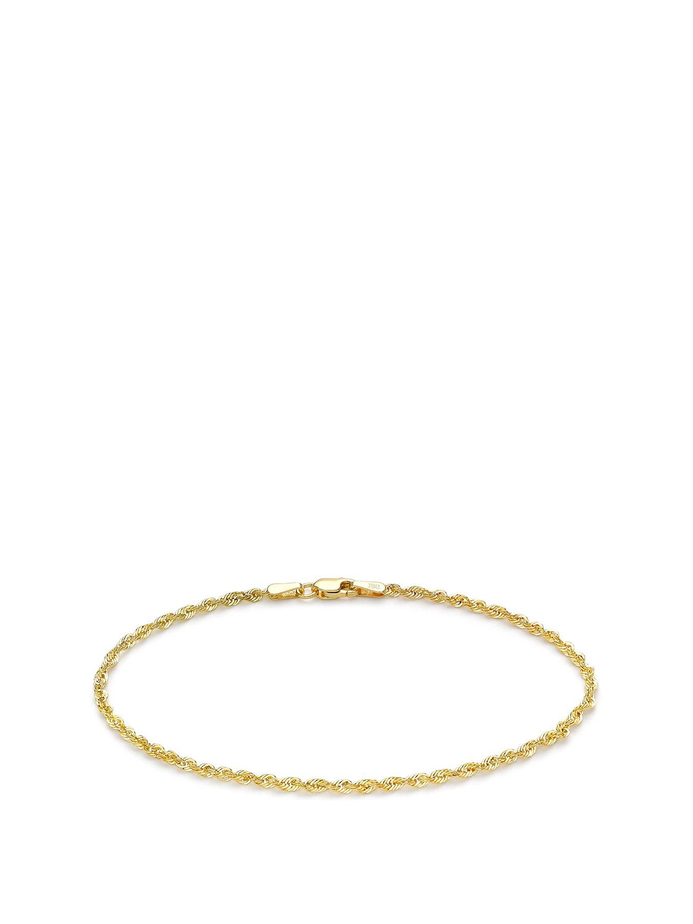 the-love-collection-9ct-gold-sparkle-rope-chain-bracelet