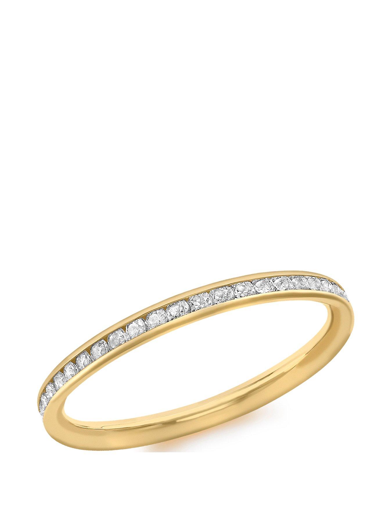 Image 1 of 3 of The Love Collection 9ct Gold White Cubic Zirconia Set Ring